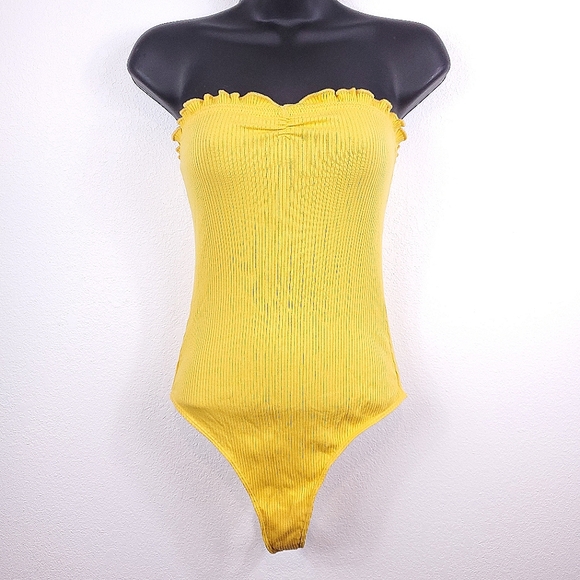 Urban Outfitters Tops - Urban Outfitters Out From Under Yellow Strapless Bodysuit